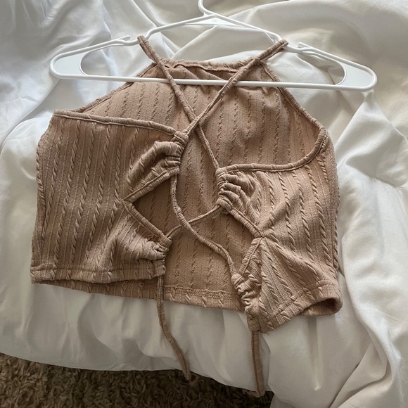 brown halter tank top - Picture 2 of 2
